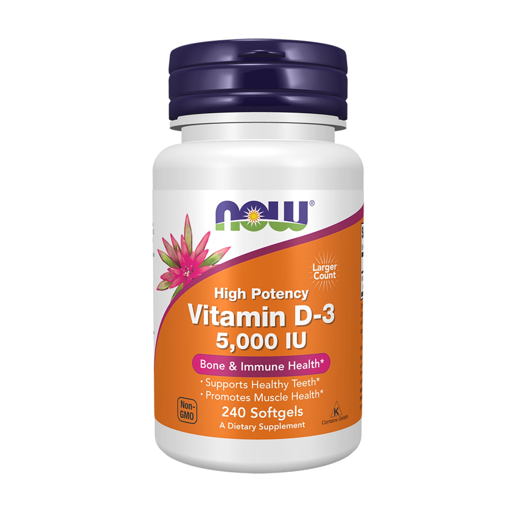Вітамін Д3 NOW Foods Vitamin D-3 5000 IU, 240 желатинових капсул