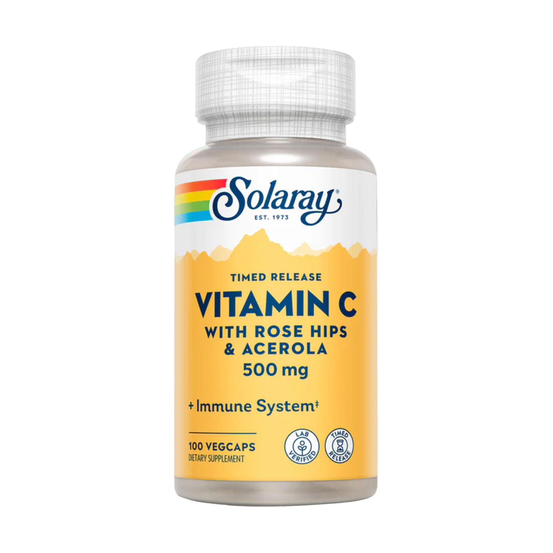 Вітамін С Solaray Time Release Vitamin C Двофазне вивільнення 500 мг, 100 вегетаріанських капсул